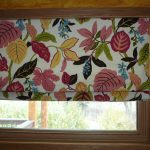 window curtain with colorful flowers and leaves print