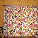 beautiful curtain with colorful leaves print
